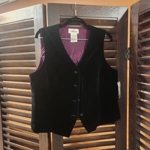 Vintage Women's Black Velvet Vest
